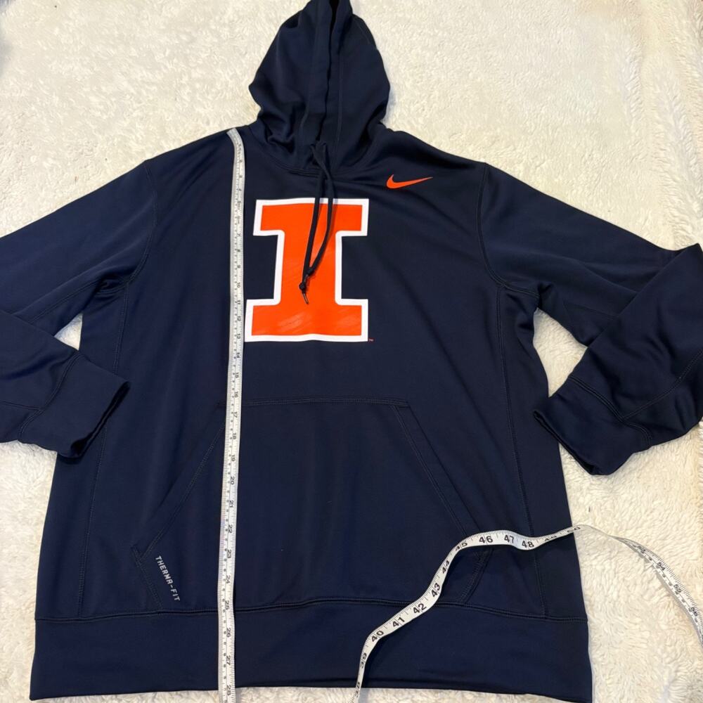 Nike Therma Fit Mens Fighting Illini Hoodie Navy M College School Sports Classic - Picture 5 of 7